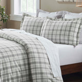 100% Cotton Flannel Plaid Farmhouse Duvet Cover Set