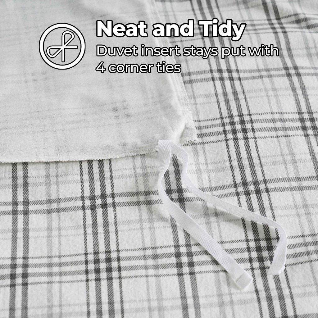 Plaid Flannel Cotton Classic Modern Farmhouse Duvet Cover Set