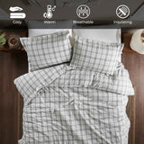 100% Cotton Flannel Plaid Farmhouse Duvet Cover Set
