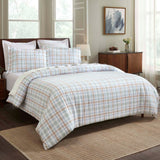 100% Cotton Flannel Plaid Farmhouse Duvet Cover Set