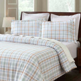 100% Cotton Flannel Plaid Farmhouse Duvet Cover Set
