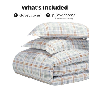 Plaid Flannel Cotton Classic Modern Farmhouse Duvet Cover Set