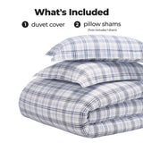 100% Cotton Flannel Plaid Farmhouse Duvet Cover Set