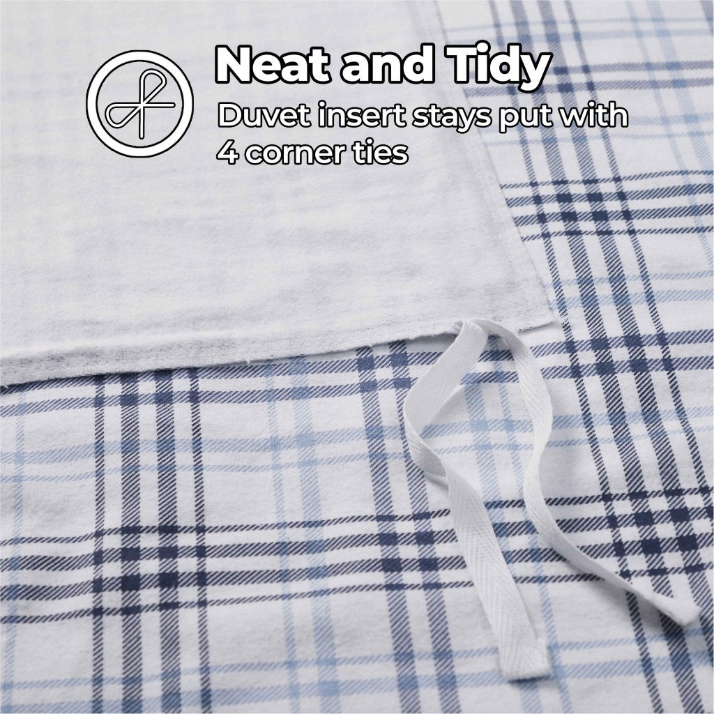 Plaid Flannel Cotton Classic Modern Farmhouse Duvet Cover Set