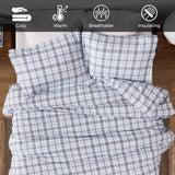 100% Cotton Flannel Plaid Farmhouse Duvet Cover Set