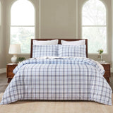 100% Cotton Flannel Plaid Farmhouse Duvet Cover Set