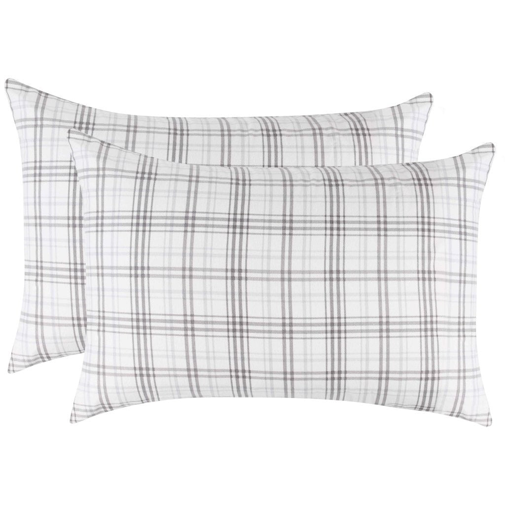 Plaid Flannel Cotton Classic Modern Farmhouse Pillowcases, Set of 2