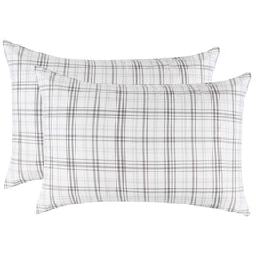 Plaid Flannel Cotton Classic Modern Farmhouse Pillowcases, Set of 2