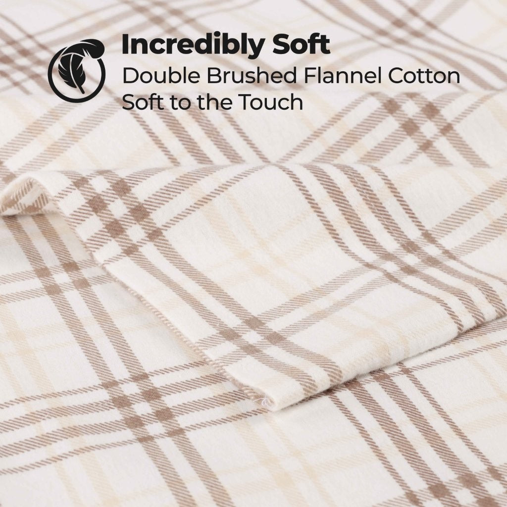 Plaid Flannel Cotton Classic Modern Farmhouse Pillowcases, Set of 2