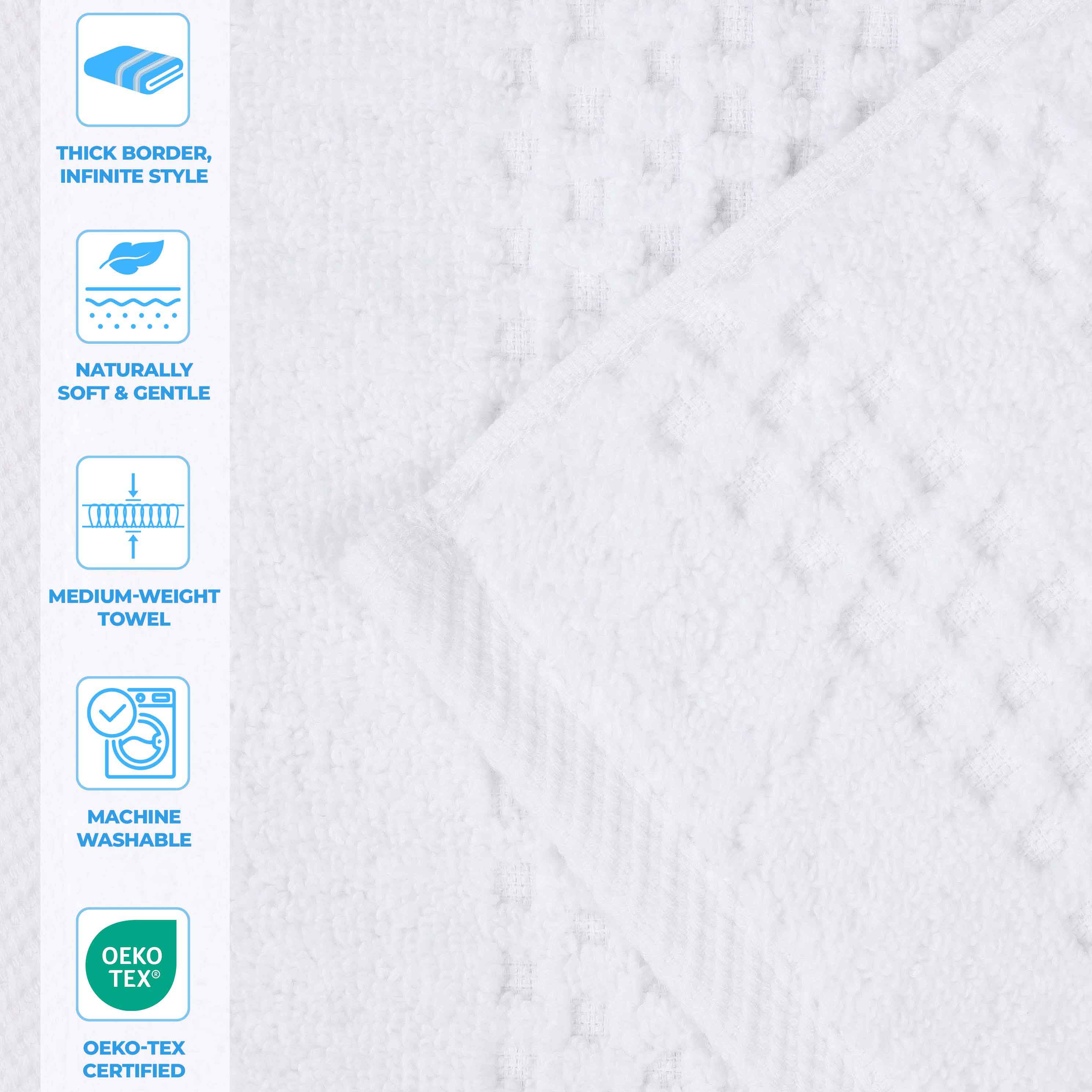 Playa Zero Twist Cotton Solid Waffle Textured 12 Piece Towel Set
