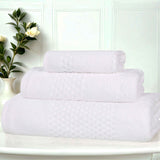 Playa Zero Twist Cotton Solid Waffle Textured 3 Piece Towel Set