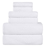 Playa Zero Twist Cotton Solid Waffle Textured 6 Piece Towel Set