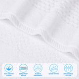 Playa Zero Twist Cotton Solid Waffle Textured 6 Piece Towel Set