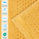 Playa Zero Twist Cotton Solid Waffle Textured 6 Piece Towel Set