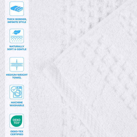 Playa Zero Twist Cotton Solid Waffle Textured 8 Piece Towel Set