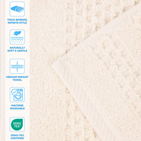 Playa Zero Twist Cotton Solid Waffle Textured 8 Piece Towel Set