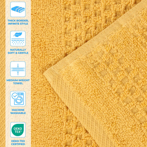 Playa Zero Twist Cotton Solid Waffle Textured 8 Piece Towel Set