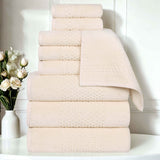 Zero Twist Cotton Towels 9 Piece Playa Waffle