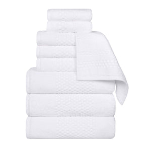 Playa Zero Twist Cotton Solid Waffle Textured 9 Piece Towel Set