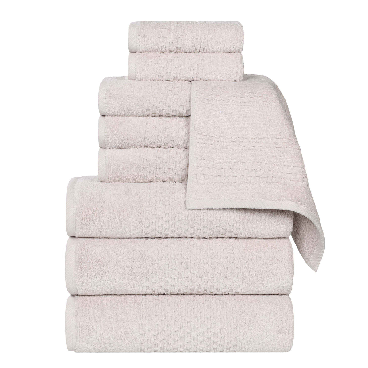 Zero Twist Cotton Towels 9 Piece Playa Waffle