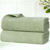 Zero Twist Cotton Solid Waffle Textured Bath Towel Set of 2