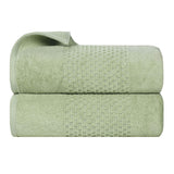 Zero Twist Cotton Solid Waffle Textured Bath Towel Set of 2
