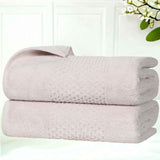 Zero Twist Cotton Solid Waffle Textured Bath Towel Set of 2