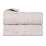 Zero Twist Cotton Solid Waffle Textured Bath Towel Set of 2