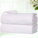 Zero Twist Cotton Solid Waffle Textured Bath Towel Set of 2