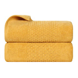 Zero Twist Cotton Solid Waffle Textured Bath Towel Set of 2