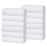 Playa Zero Twist Cotton Solid Waffle Textured Face Towels, Set of 12