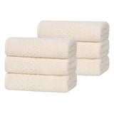 Playa Zero Twist Cotton Solid Waffle Textured Hand Towels, Set of 6
