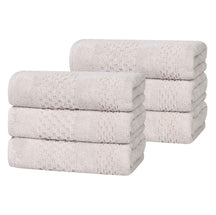 Playa Zero Twist Cotton Solid Waffle Textured Hand Towels, Set of 6