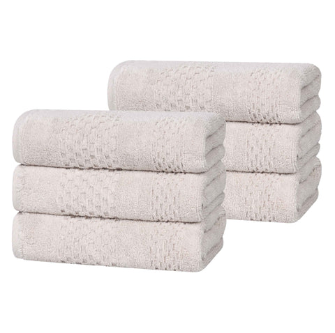 Zero Twist Cotton Waffle Hand Towel Set 6 Piece Playa Collection