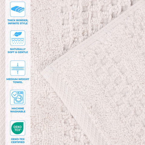 Zero Twist Cotton Waffle Hand Towel Set 6 Piece Playa Collection