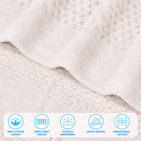 Zero Twist Cotton Waffle Hand Towel Set 6 Piece Playa Collection