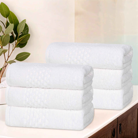 Zero Twist Cotton Waffle Hand Towel Set 6 Piece Playa Collection