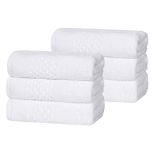 Playa Zero Twist Cotton Solid Waffle Textured Hand Towels, Set of 6