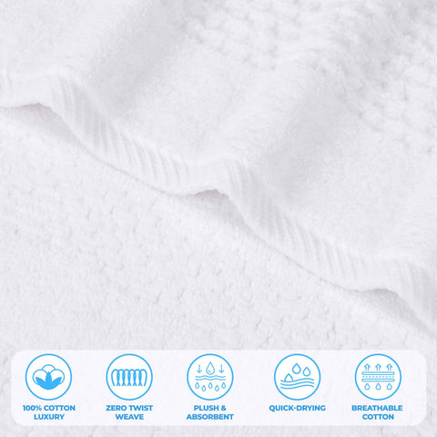 Zero Twist Cotton Waffle Hand Towel Set 6 Piece Playa Collection