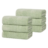 Playa Zero Twist Cotton Solid Waffle Textured Hand Towels, Set of 6
