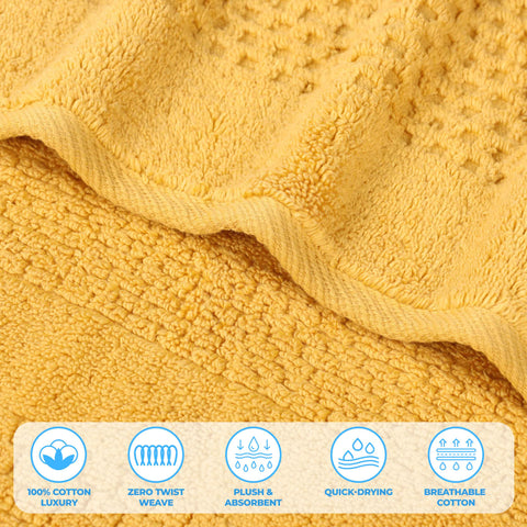 Zero Twist Cotton Waffle Hand Towel Set 6 Piece Playa Collection