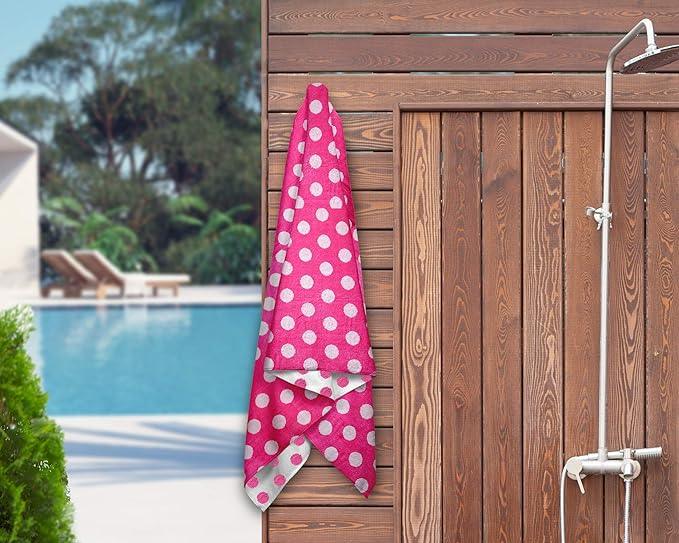 Polka Dot Cotton Oversized 2 Piece Beach Towel Set