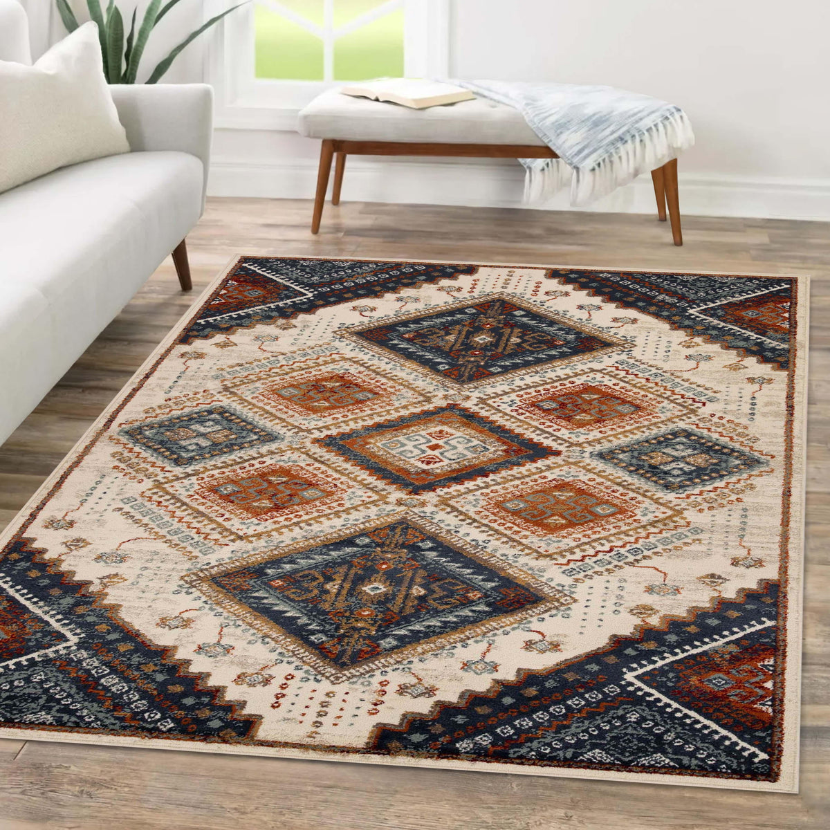 Poway Geometric Medallion Indoor Area Rugs or Runner Rug