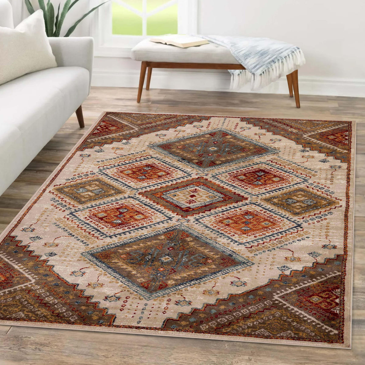 Poway Geometric Medallion Indoor Area Rugs or Runner Rug