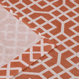 Printed Honey Comb Grommet Traditional Sheer Curtain Panel Set