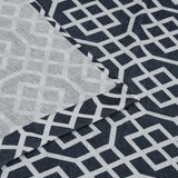 Printed Honey Comb Grommet Traditional Sheer Curtain Panel Set