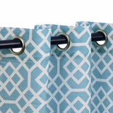 Printed Honey Comb Grommet Traditional Sheer Curtain Panel Set