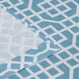 Printed Honey Comb Grommet Traditional Sheer Curtain Panel Set