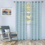 Printed Honey Comb Grommet Traditional Sheer Curtain Panel Set