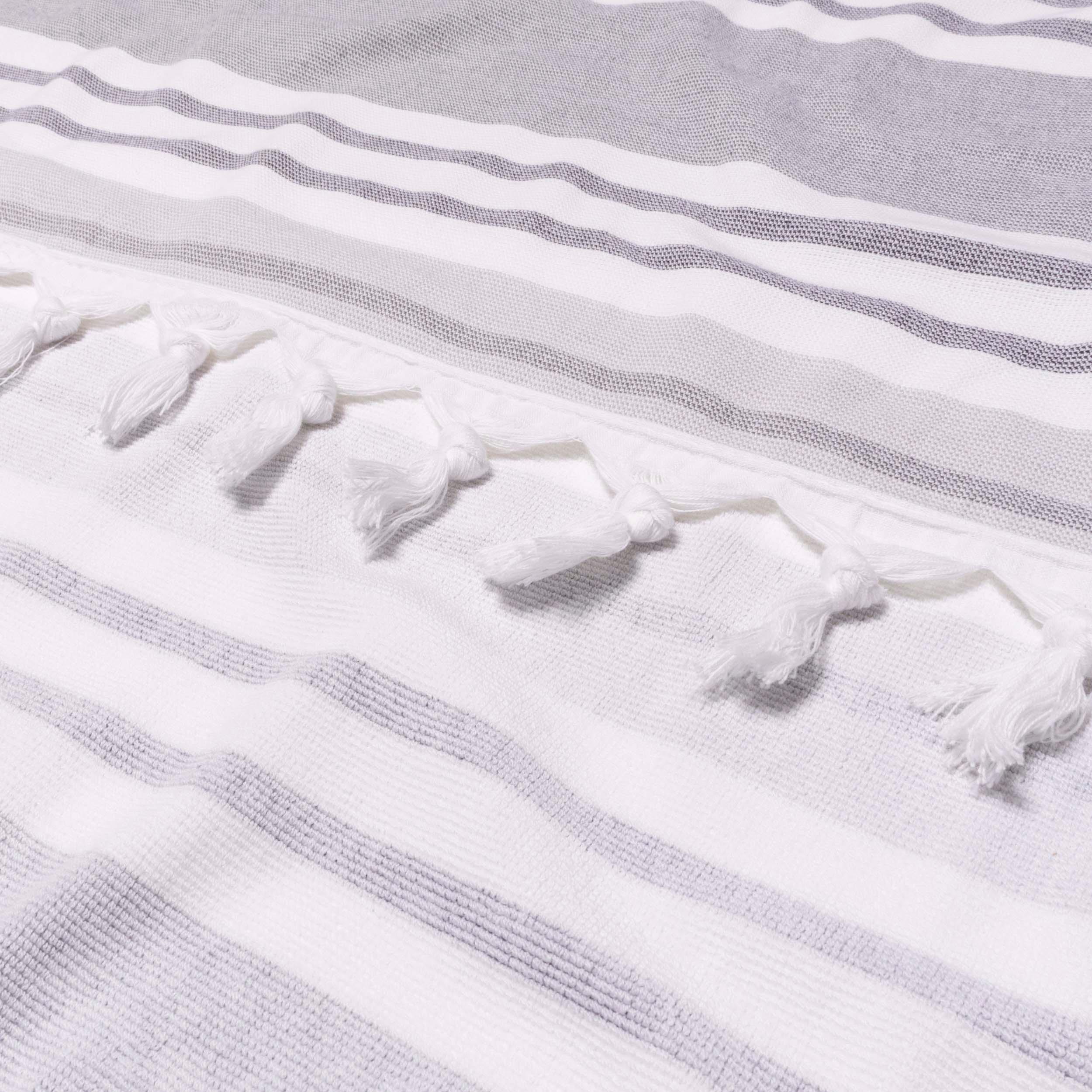 Racer Stripe Fouta 4 Piece Beach Towel Set with Tassels